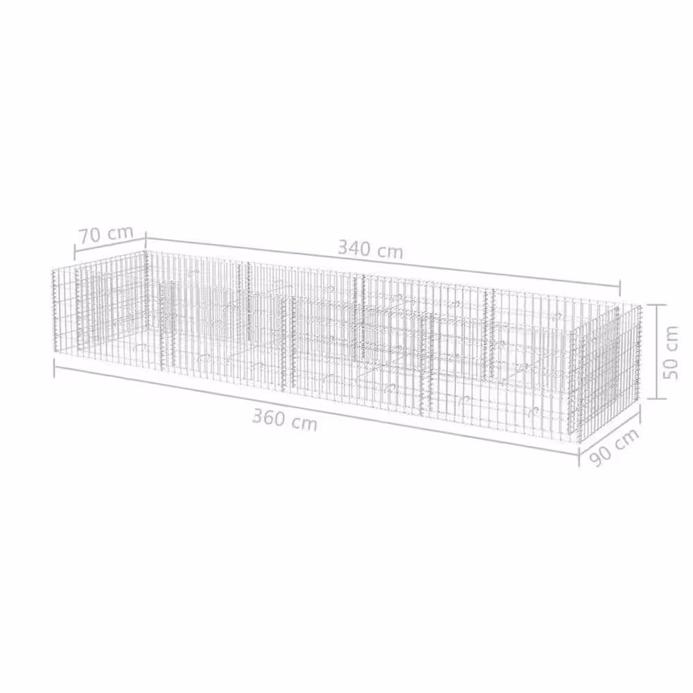 None 141.7 in. x 35.4 in. x 19.7 in. Gabion Raised Bed Steel