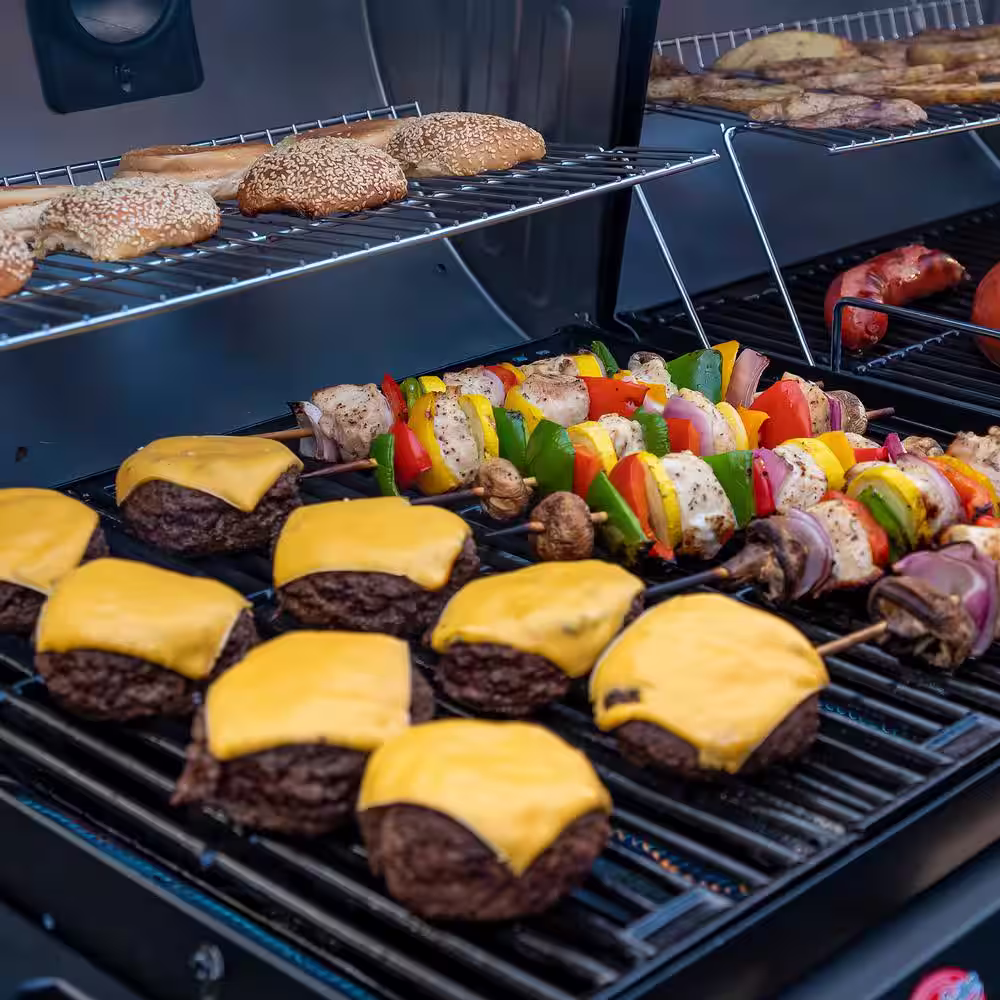 Char-Griller Dual Threat 2-Burner Gas and Charcoal Grill in Black