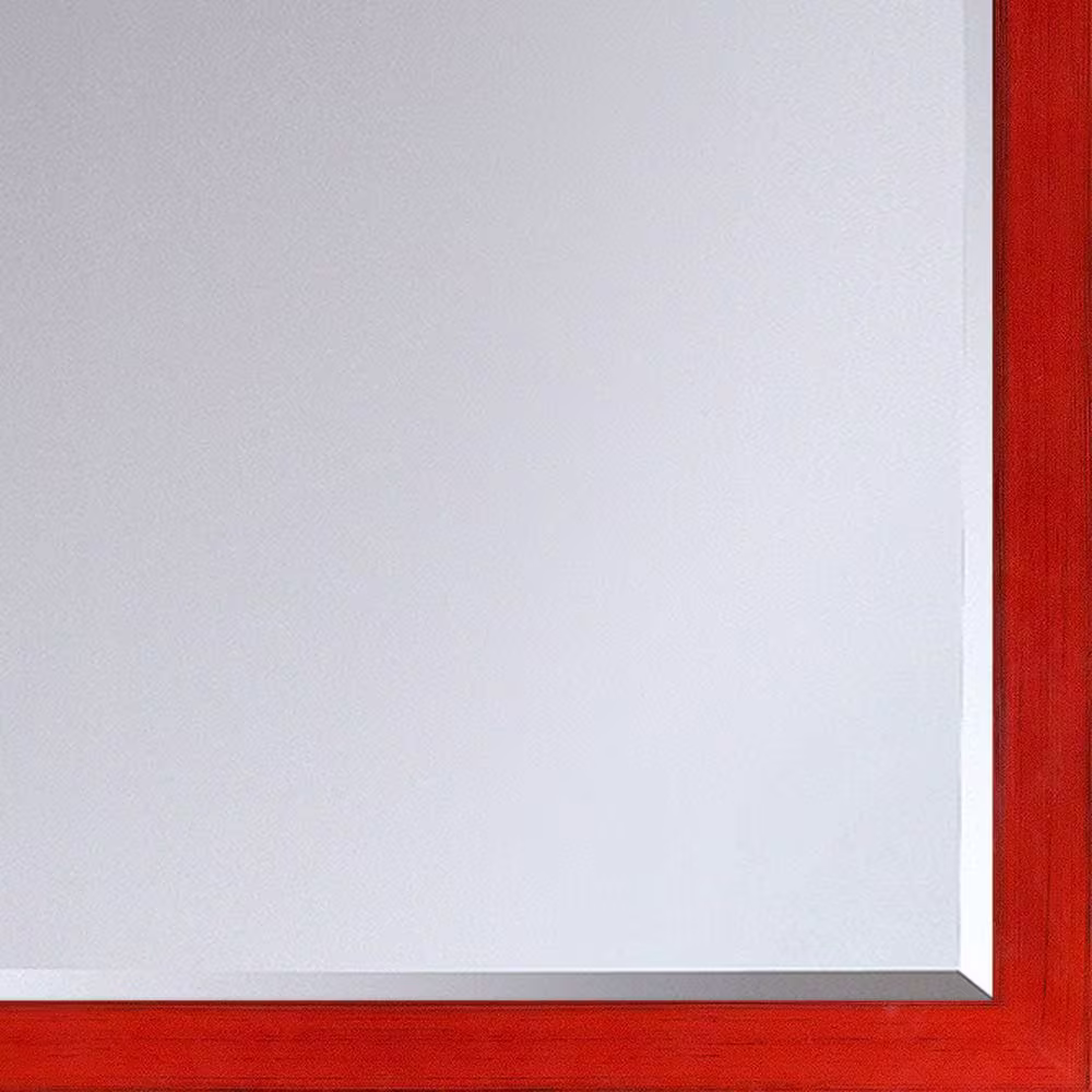LA PASTICHE 35.5 in. W x 21.5 in. H Rectangle Wood Stiletto Framed Red Decorative Mirror