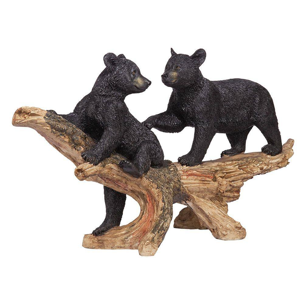Design Toscano 18 in. H Mischievous Bear Cubs Sculpture