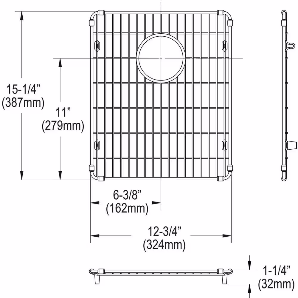 Elkay 12.75 in. x 15.25 in. Bottom Grid for Kitchen Sink in Stainless Steel
