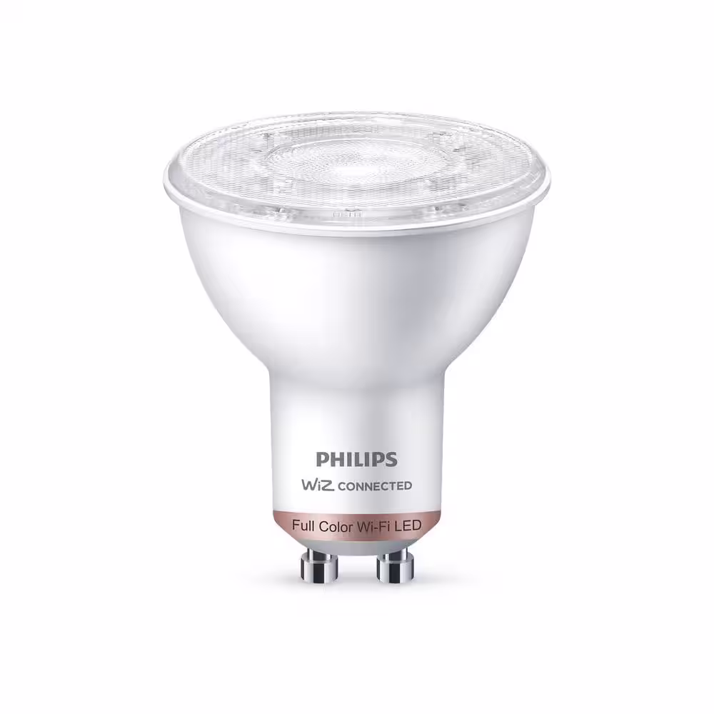 Philips 50-Watt Equivalent MR16 LED Smart WiFi Color Changing Light Bulb GU10 Base powered by WiZ with Bluetooth (4-Pack)