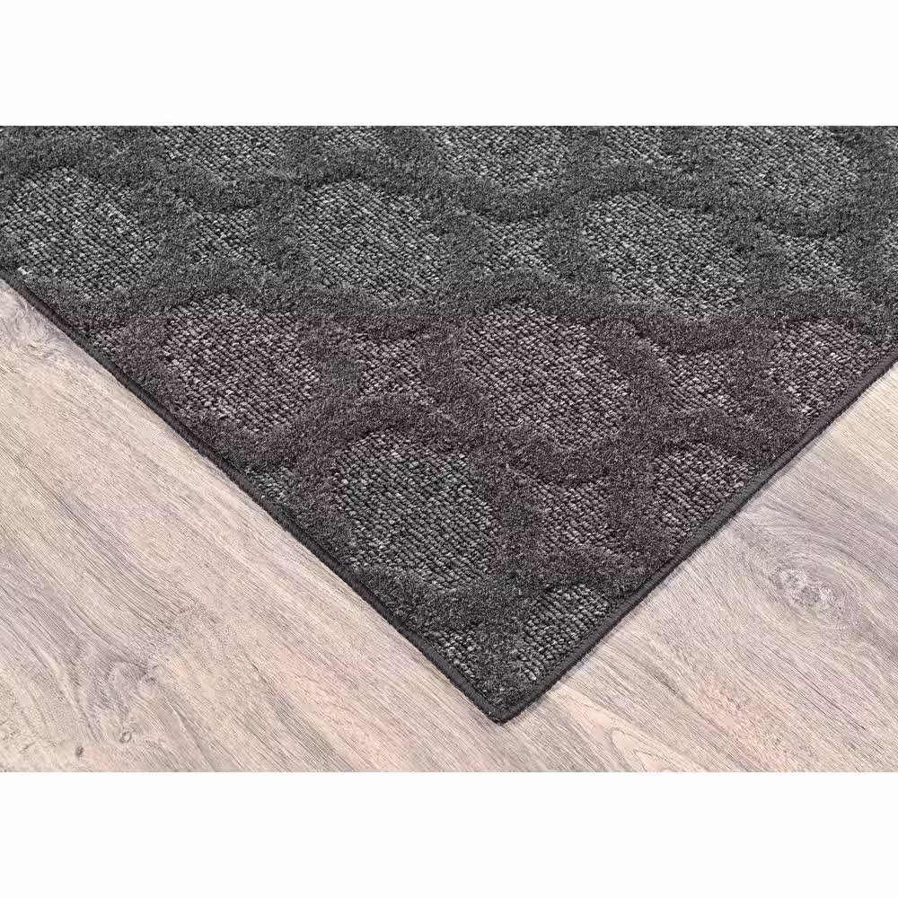 Garland Rug Garden Trellis Heathaer Gray 9 ft. x 12 ft. Indoor/Outdoor Area Rug
