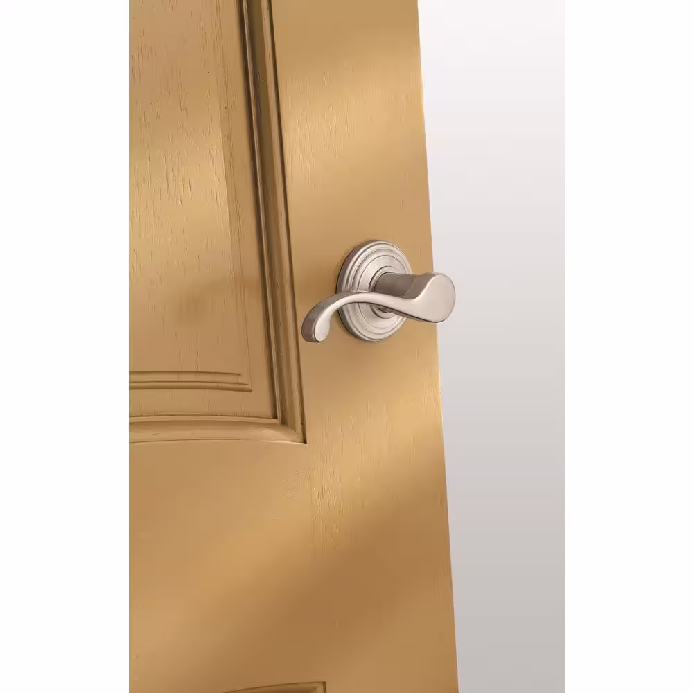 Kwikset Commonwealth Satin Nickel Privacy Bed/Bath Door Handle with Microban Antimicrobial Technology and Lock