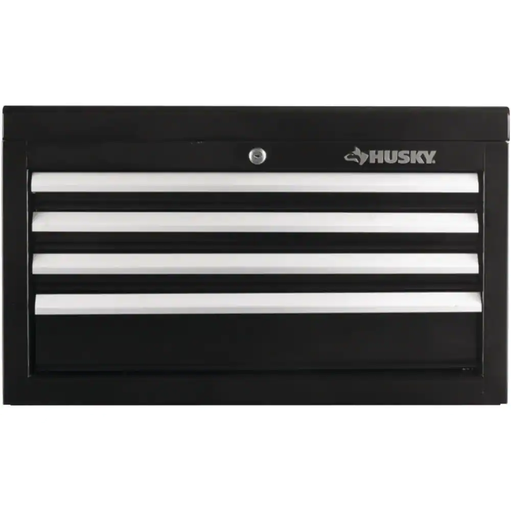 Husky 26 in. W x 12 in. D Standard Duty 4-Drawer Top Tool Chest in Gloss Black