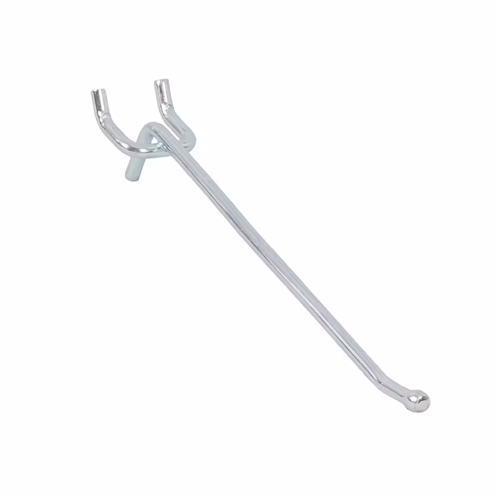 Everbilt 6 in. x 1/4 in. Straight Pegboards Hooks Zinc-Plated Steel (12-Pack)