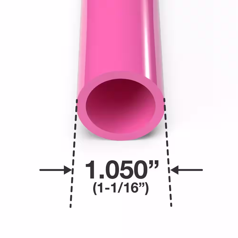 Formufit 3/4 in. x 5 ft. Furniture Grade Schedule 40 PVC Pipe in Pink, Pressure (2-Pack)