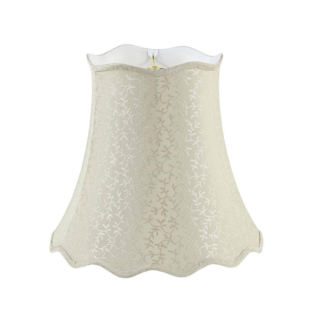 Aspen Creative Corporation 16 in. x 15 in. Beige with Vine Leaf Design Bell Lamp Shade