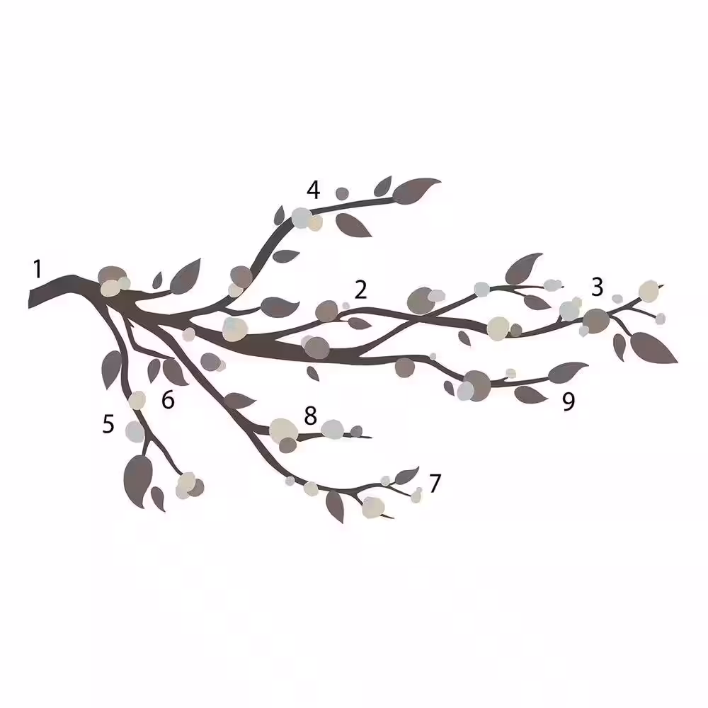 RoomMates 5 in. x 11.5 in. Mod Branch Peel and Stick Wall Decals