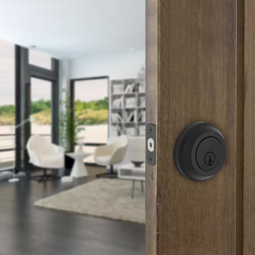 Defiant Low Profile Matte Black Single Cylinder Deadbolt