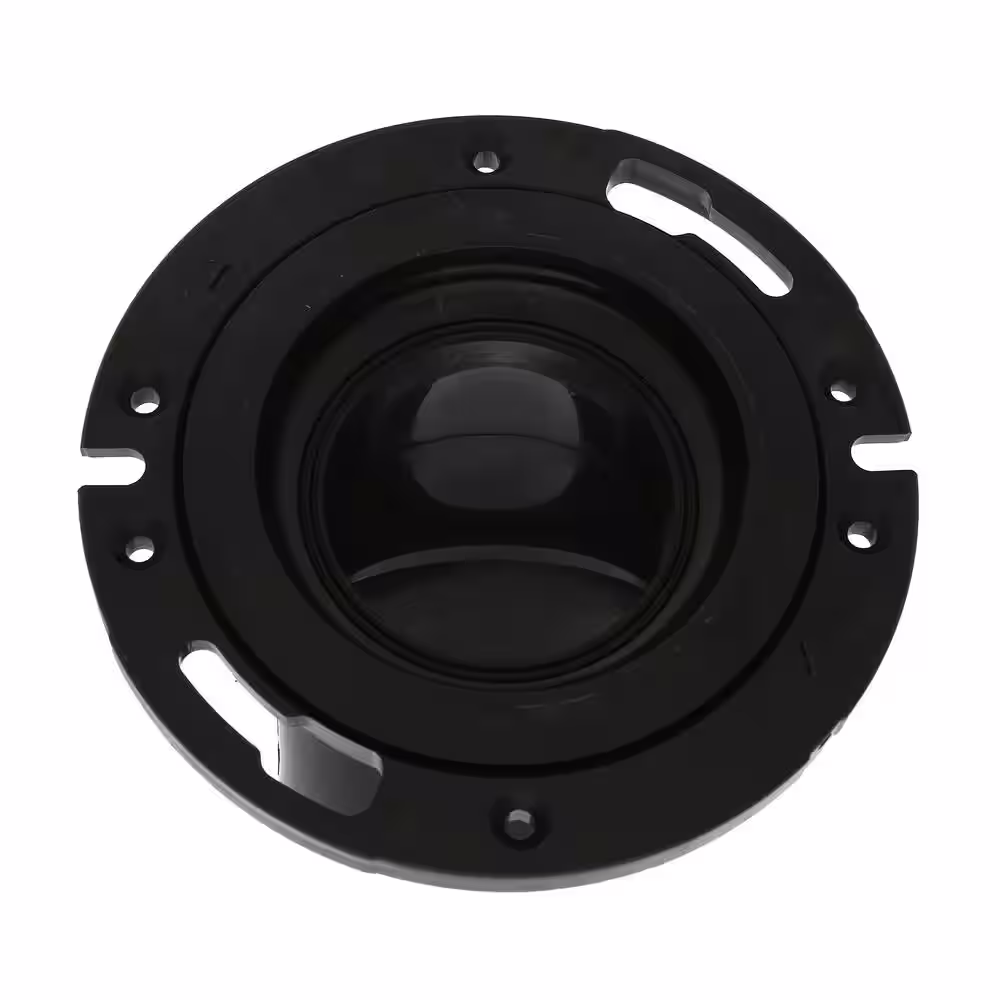 JONES STEPHENS 7 in. O.D. ABS 45-Degree Closet (Toilet) Flange with Plastic Swivel Ring, Fits Over 3 in. DWV Pipe with a 4 in. Sweep