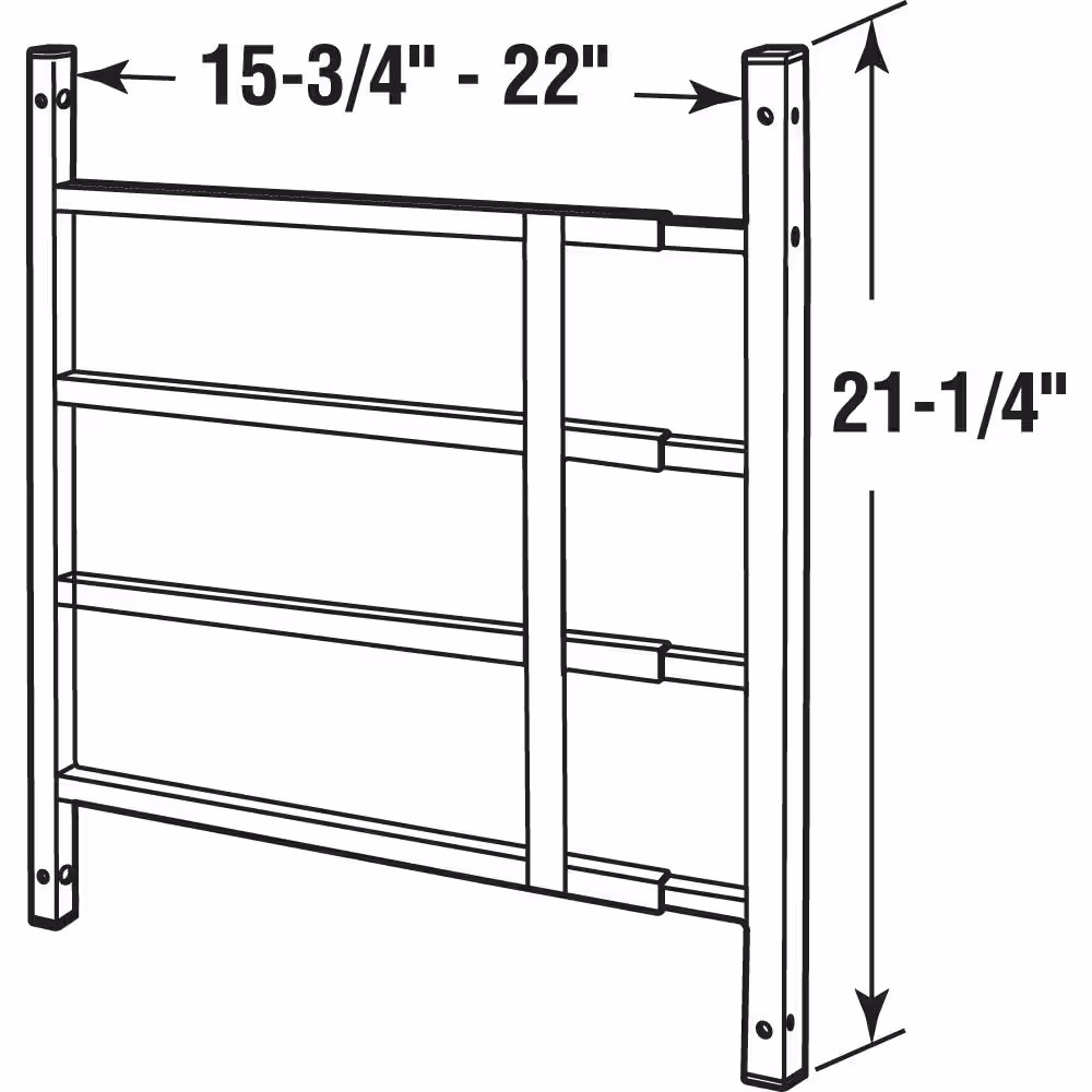 Segal 14 in. to 22 in. W x 21 in. H Carbon Steel Fixed 4-Bar Window Guard, Black