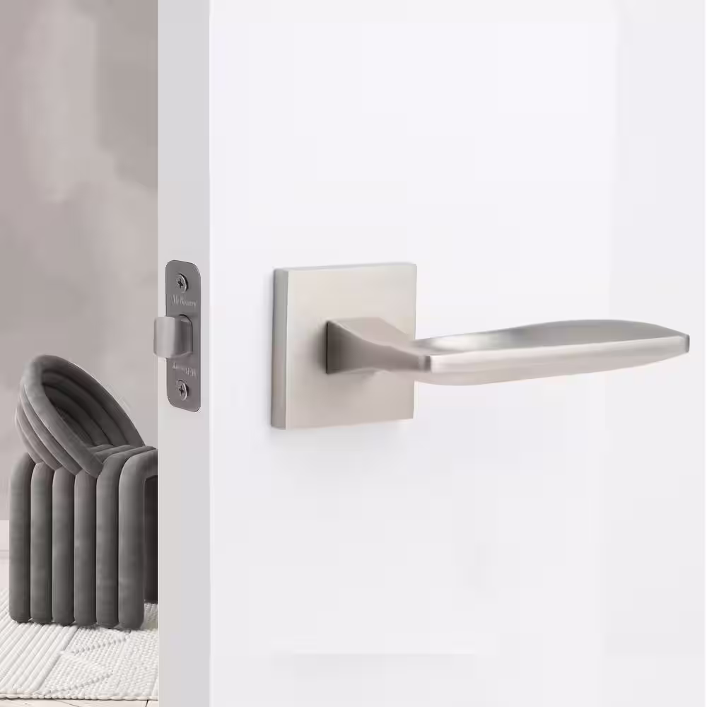 McBowery Canal Satin Nickel Double Dummy Door Lever