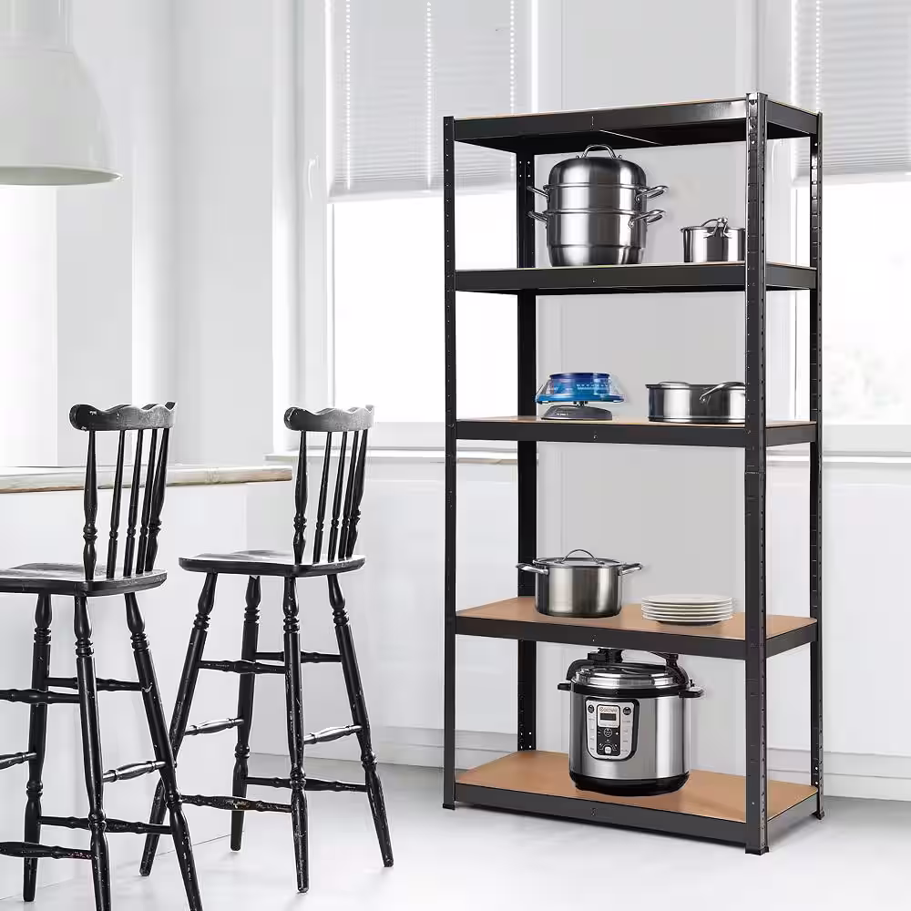 Costway 4PCS Black 5-Tier Heavy Duty Steel Garage Storage Shelving Unit Adjustable 36