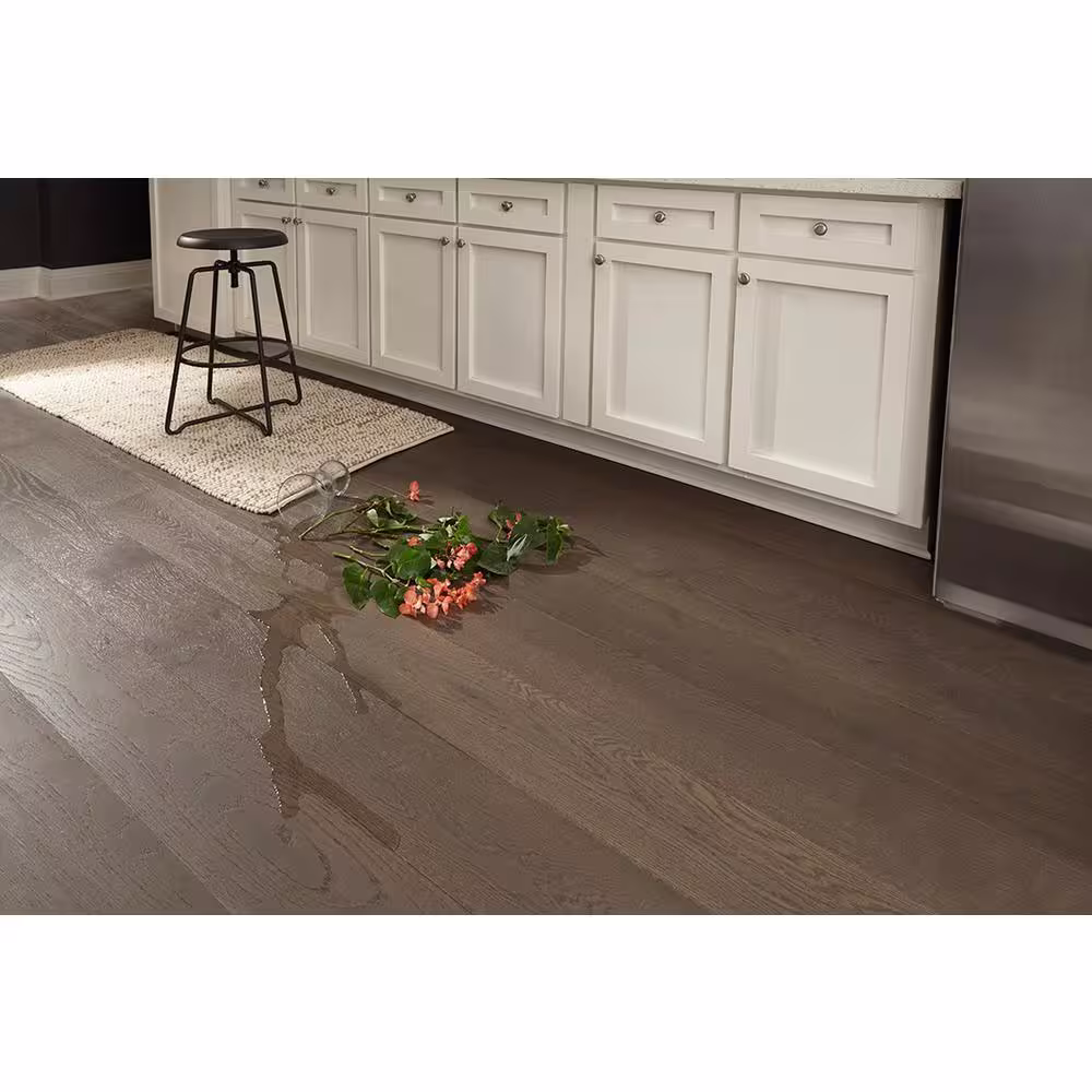 OptiWood Stormy Gray Oak 1/3 in. T x 7.5 in. W Waterproof Wire Brushed Engineered Hardwood Flooring (17.5 sqft/case)