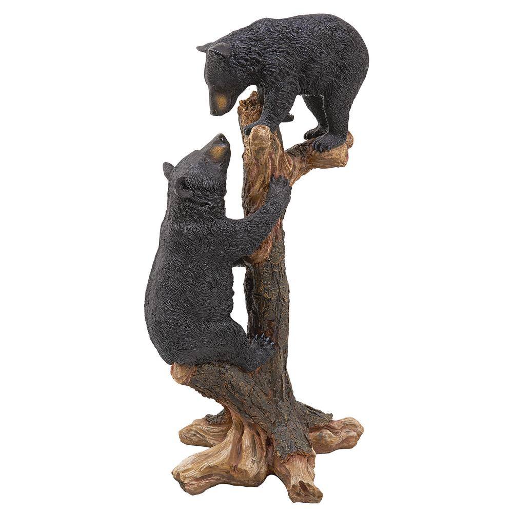 Design Toscano 36.5 in. H Climbing Cubs Black Bear Statue