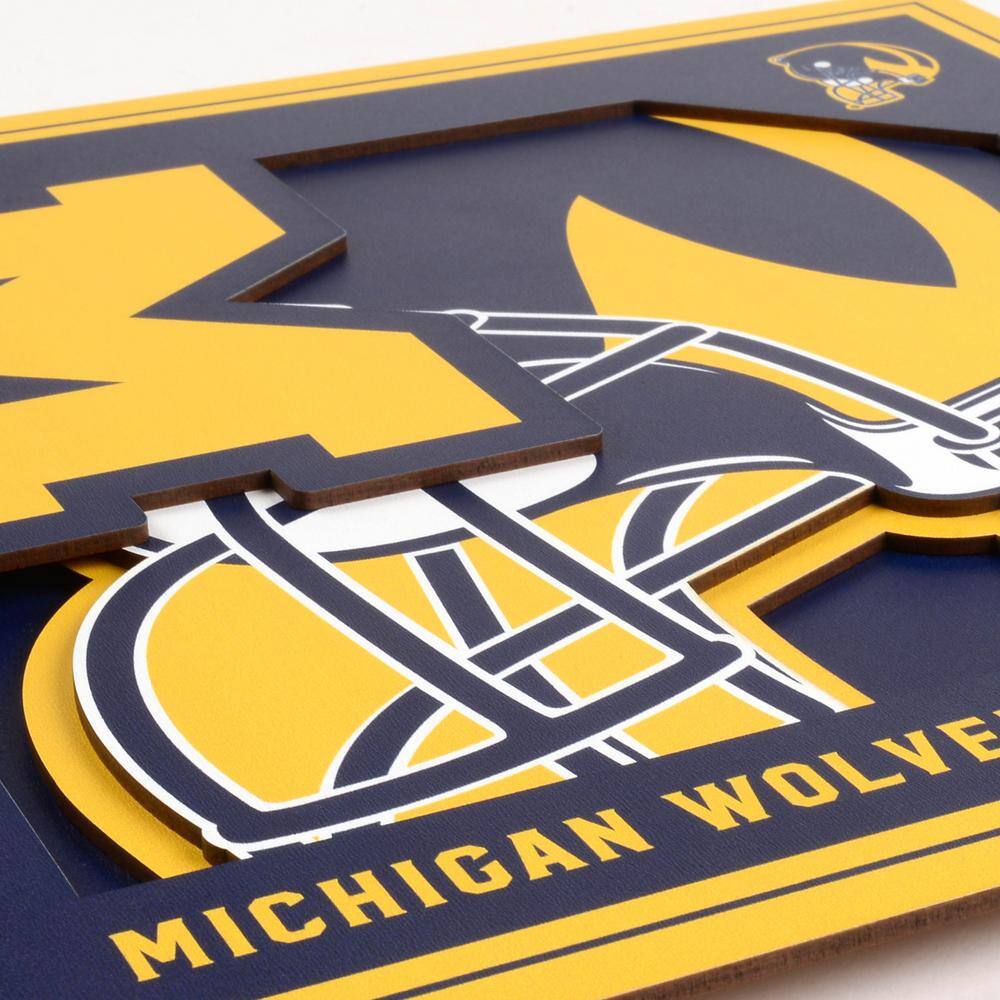 YouTheFan NCAA Michigan Wolverines 3D Logo Series Wall Art - 12x12