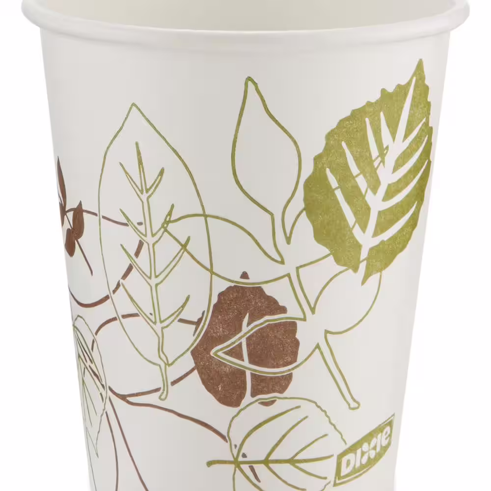 None Pathways 10 oz. Disposable Paper Cups, Hot Drinks, 50 Sleeve, 20 Sleeves/Carton