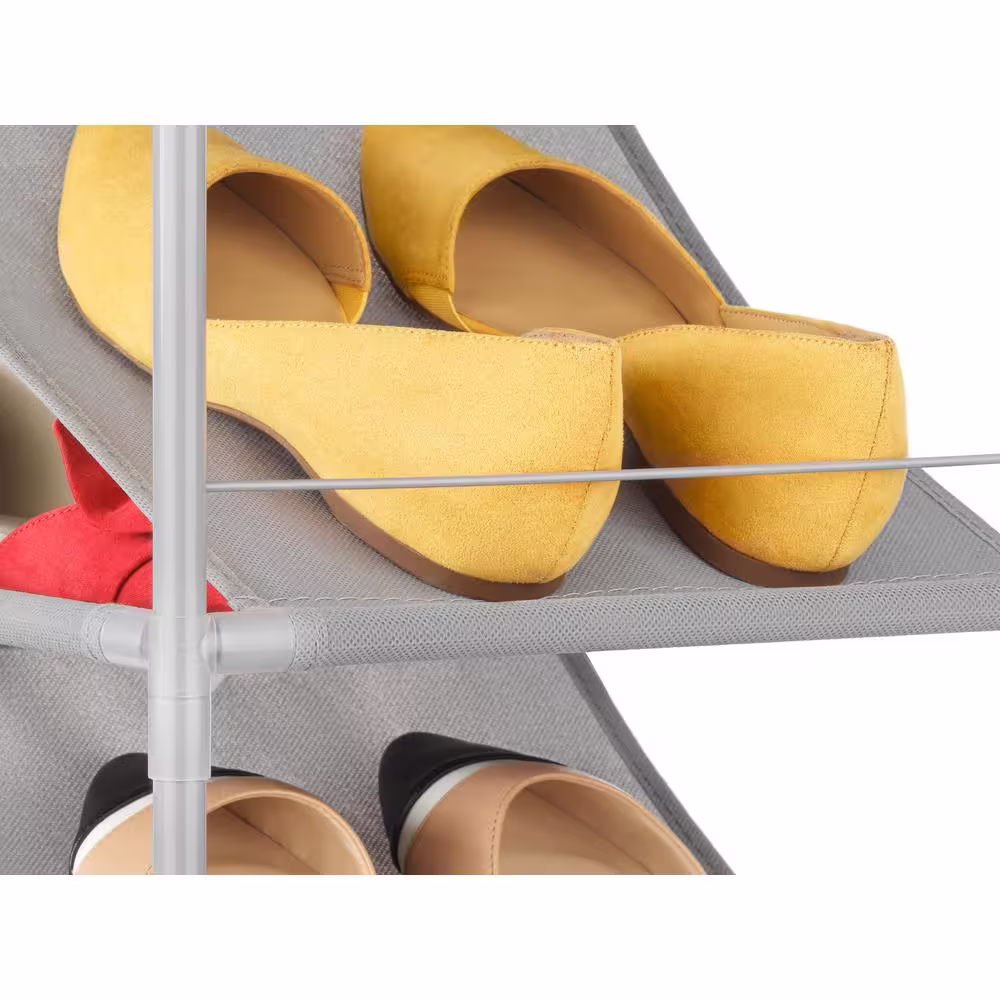 Whitmor 48 in. H 10-Pair Gray Shoe Rack