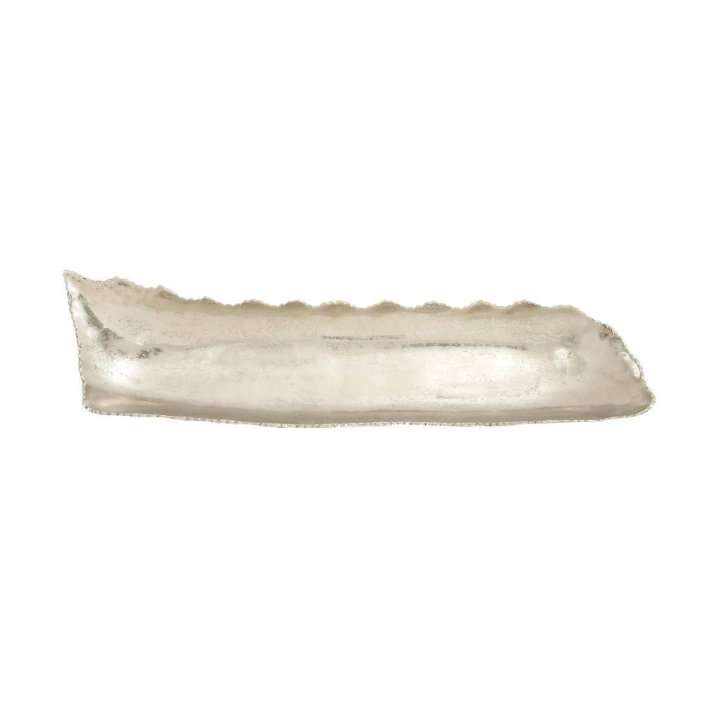 Litton Lane Silver Aluminum Live Edge Decorative Tray