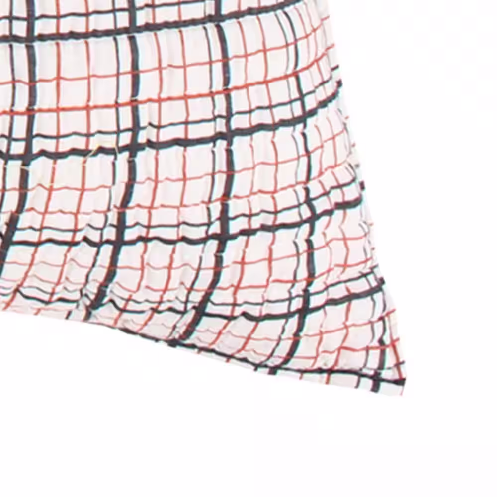 None Leonora Black, Pink Plaid Quilted Cotton Euro Sham (Set of 2)