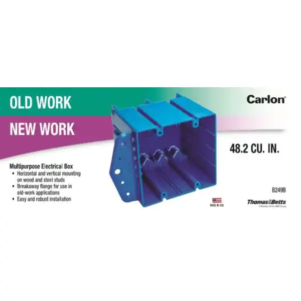 Carlon 2-Gang 47 cu. in. PVC New/Old Work Electrical Box