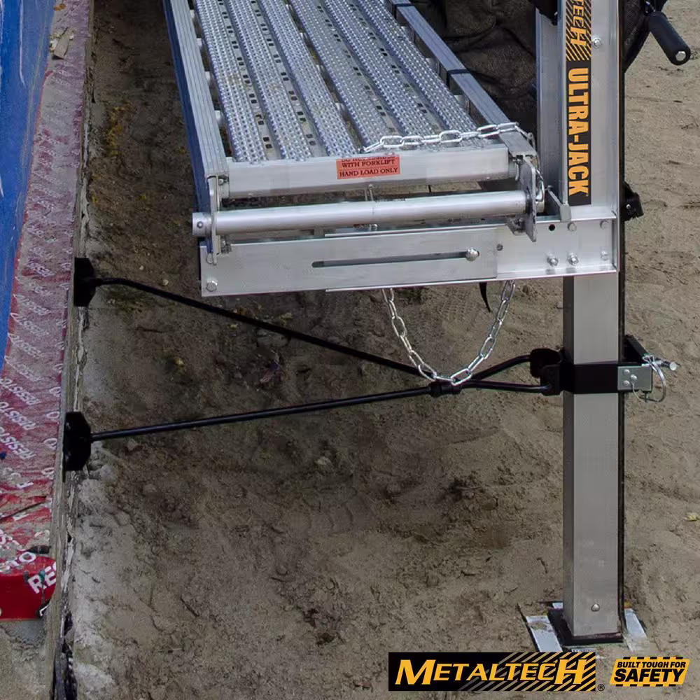 MetalTech Ultra-Jack 40-1/4 in. W x 39 in. D x 4 in. H Aluminum Pump Jack Brace for the Ultra-Jack Aluminum Scaffolding System