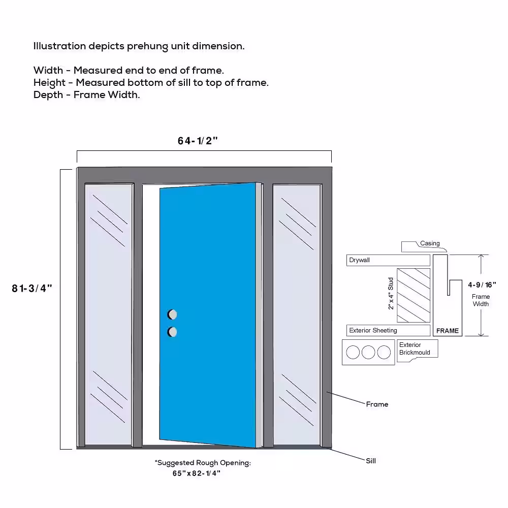 MMI Door Celeste 60 in. x 80 in. Right-Hand Inswing 4-Lite Frosted Glass Primed Fiberglass Prehung Front Door on 6-9/16 in. Frame
