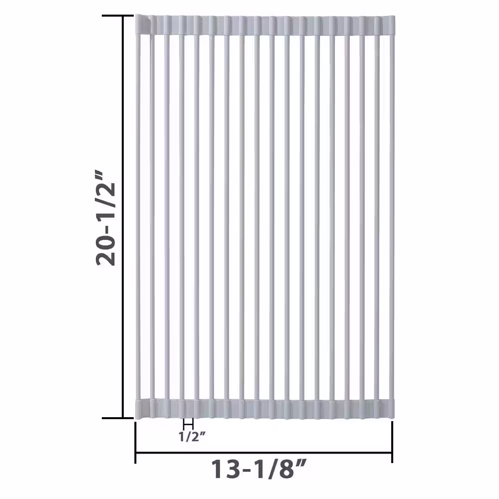 SERENE VALLEY 13.11 in. x 20.51 in. Silicone Over the Sink Dish Rack