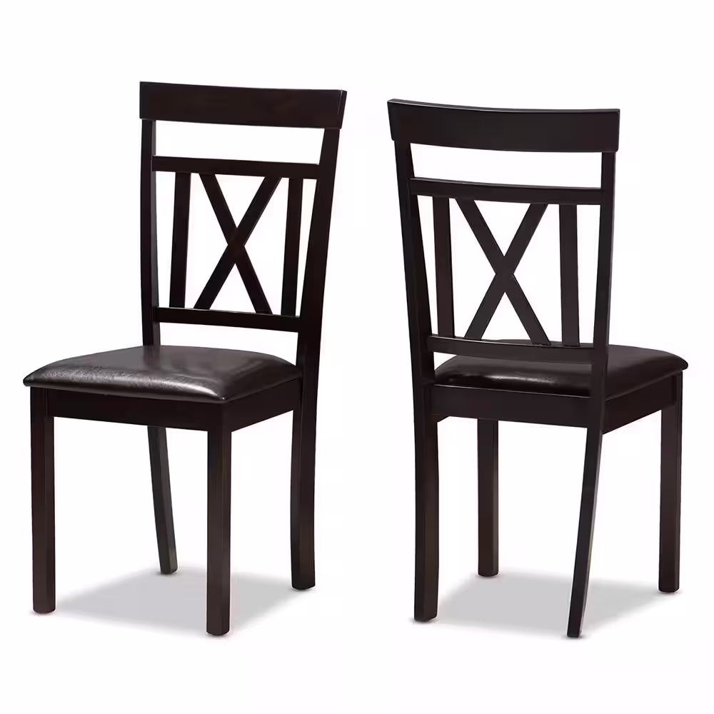 Baxton Studio Rosie 5-Piece Dark Brown Dining Set