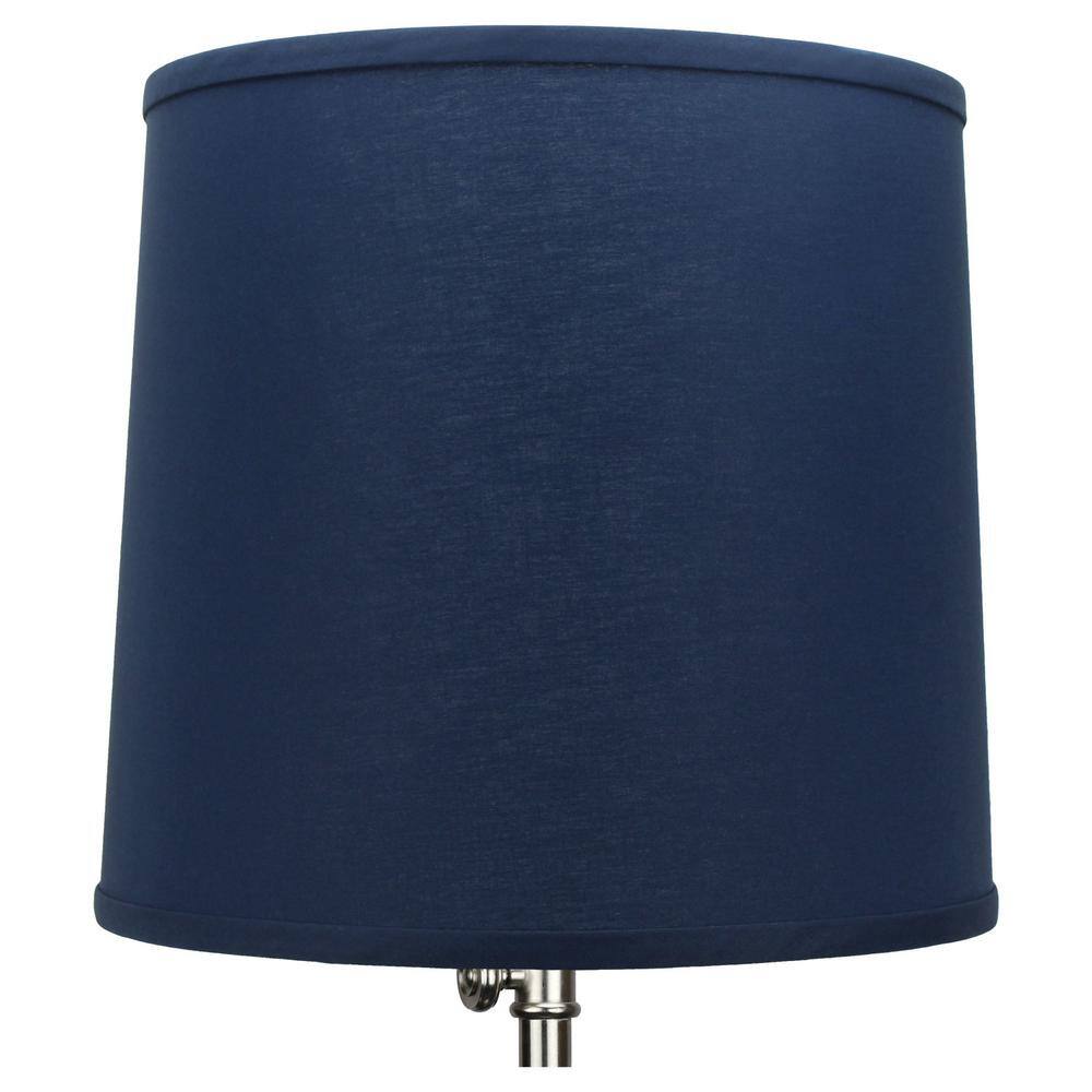 FenchelShades.com 12 in. Top Diameter x 13 in. Bottom Diameter x 12 in. Linen Navy Blue Slant Empire Lamp Shade