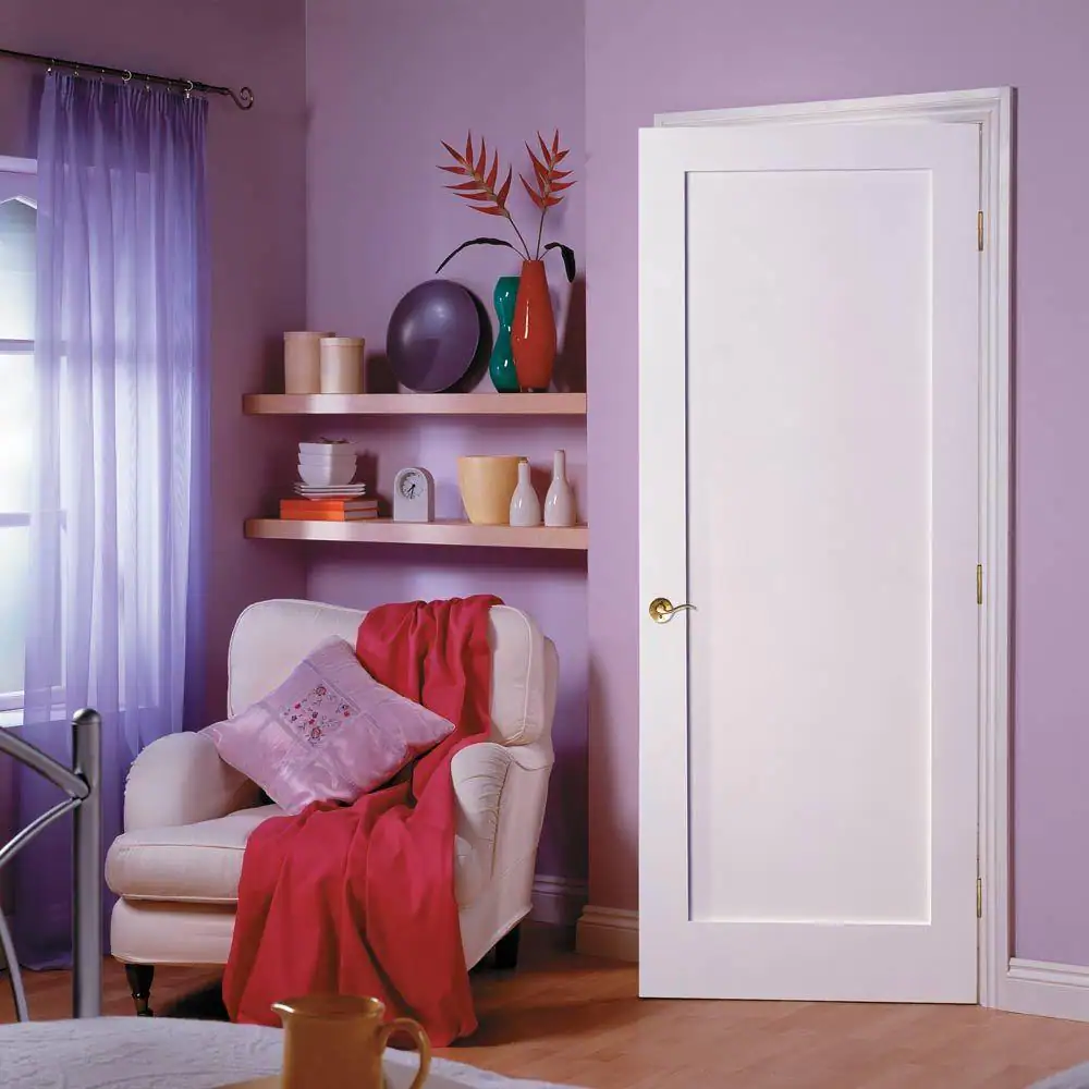 Masonite MDF Series Smooth 1-Panel Solid Core Primed Composite Interior Door Slab