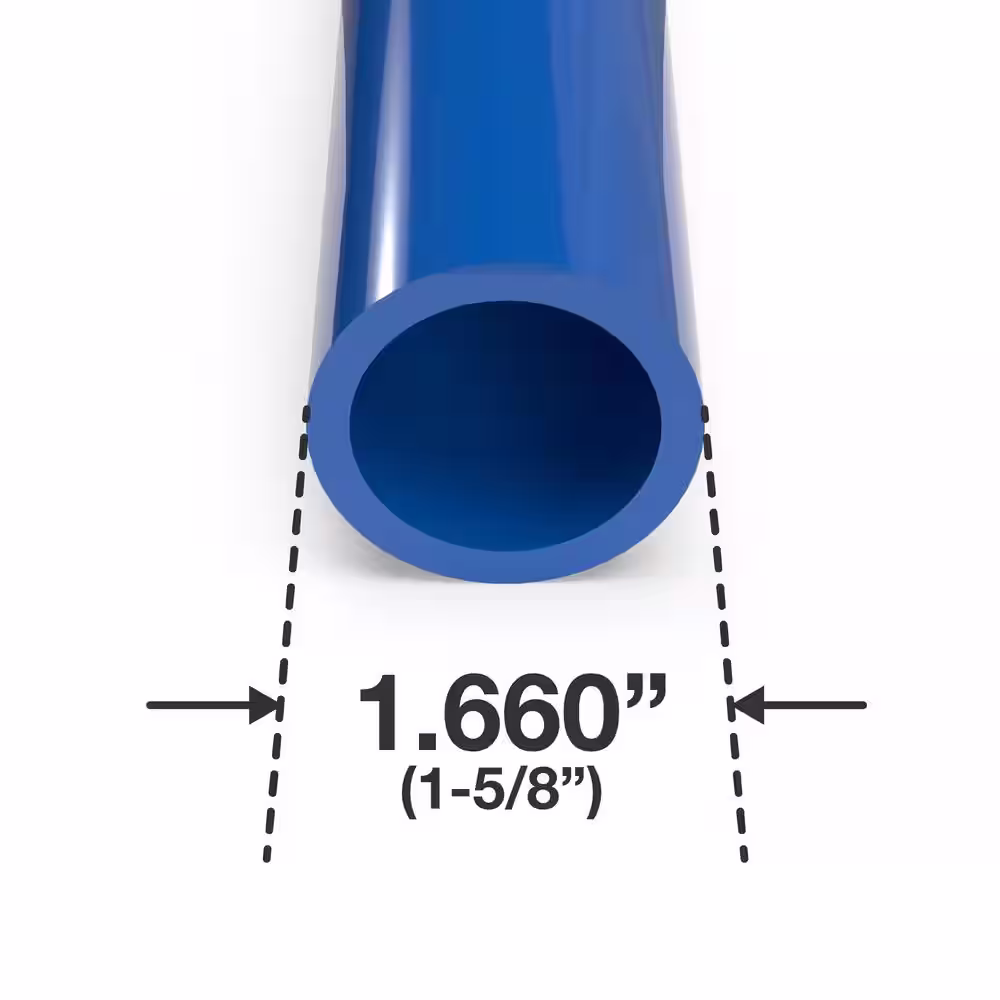 Formufit 1-1/4 in. x 5 ft. Blue Furniture Grade Schedule 40 PVC Pipe (2-Pack)