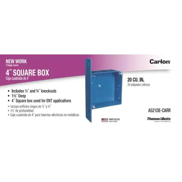 Carlon 20 cu. in. Blue ENT 2-Gang Switch and Outlet Box