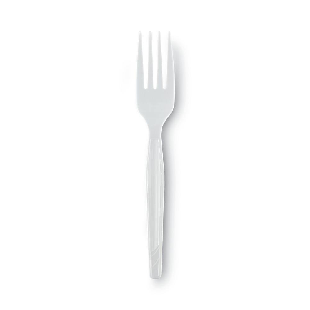 DIXIE Medium Weight Polystyrene Forks in White (1000 Per Case)