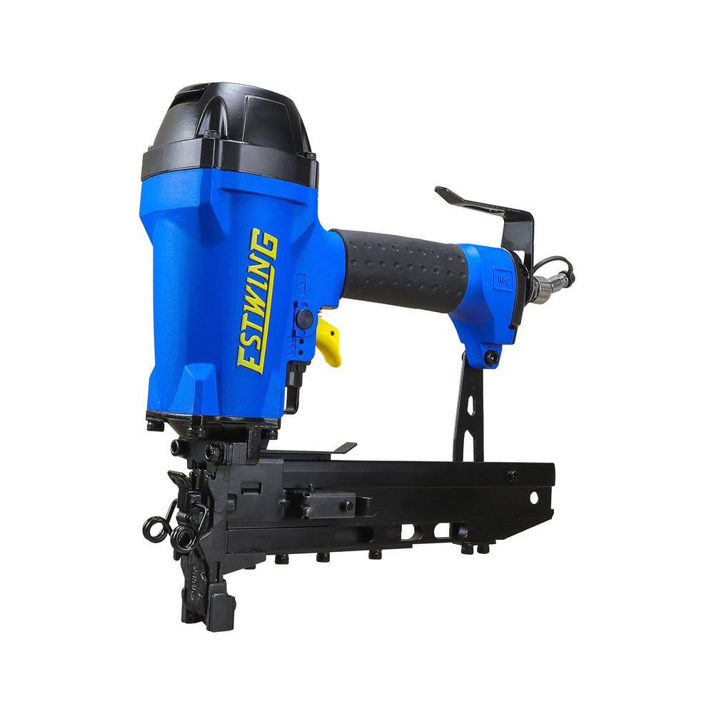 Estwing Pneumatic 10.5-Gauge 1-9/16 in. Fencing Stapler with Metal Belt Hook, 1/4 in. NPT Industrial Swivel Fitting, and Bag