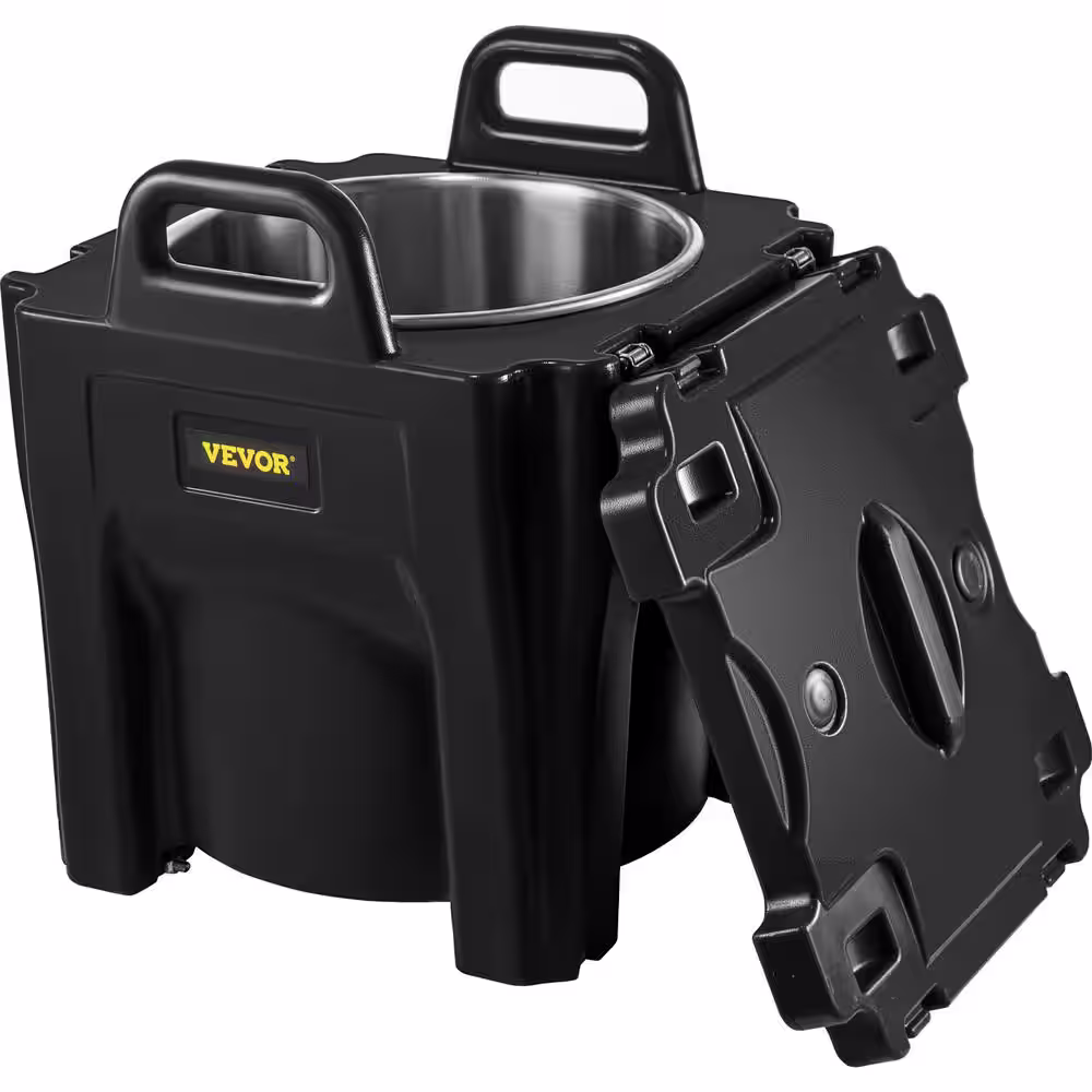 VEVOR Insulated Food Carrier 32 Qt. Capacity Stackable Catering Hot Box with Stainless Steel Barrel Food Warmer, Black