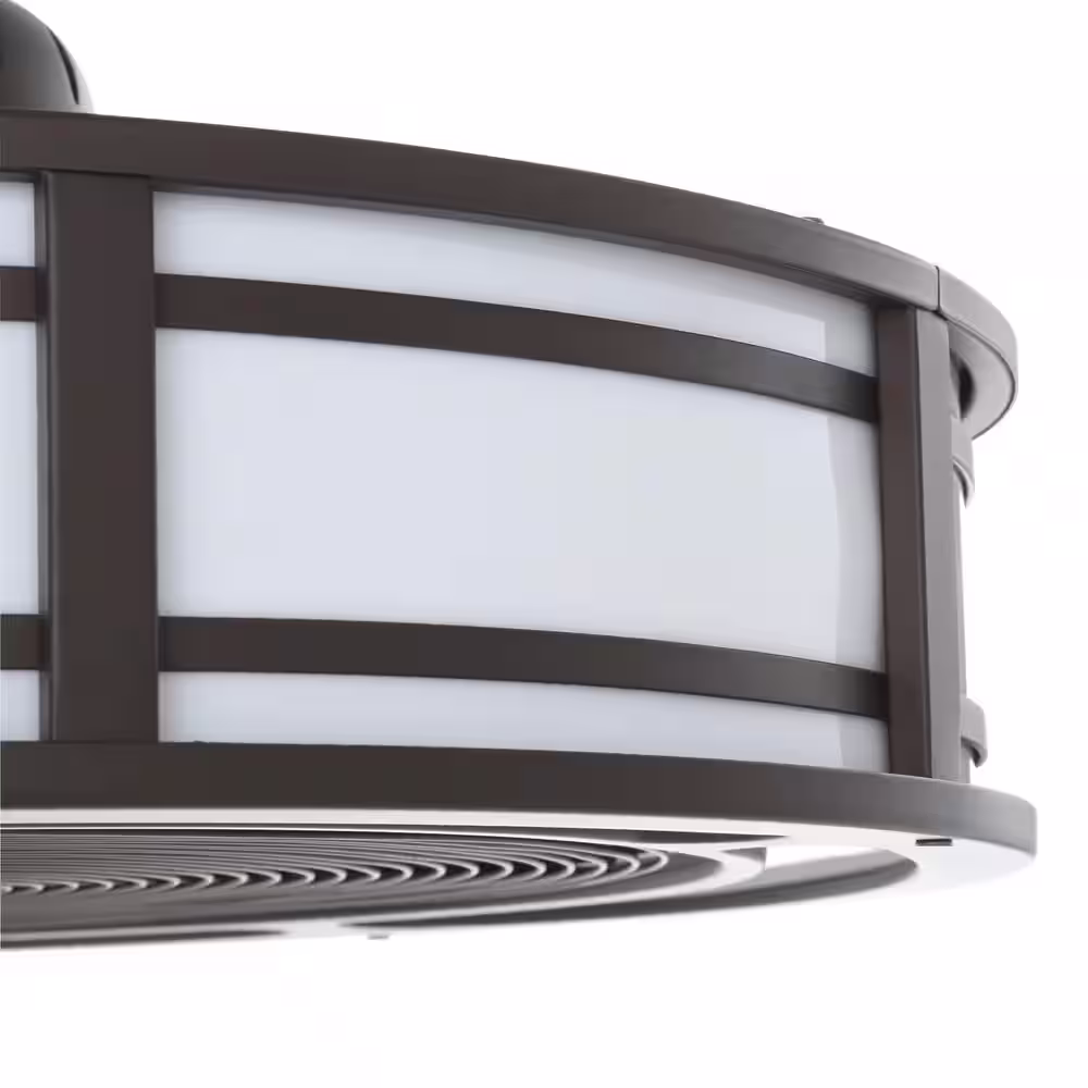 Home Decorators Collection Brette II 23 in LED Espresso Bronze Ceiling Fan with Light and Remote Control works with Google and Alexa