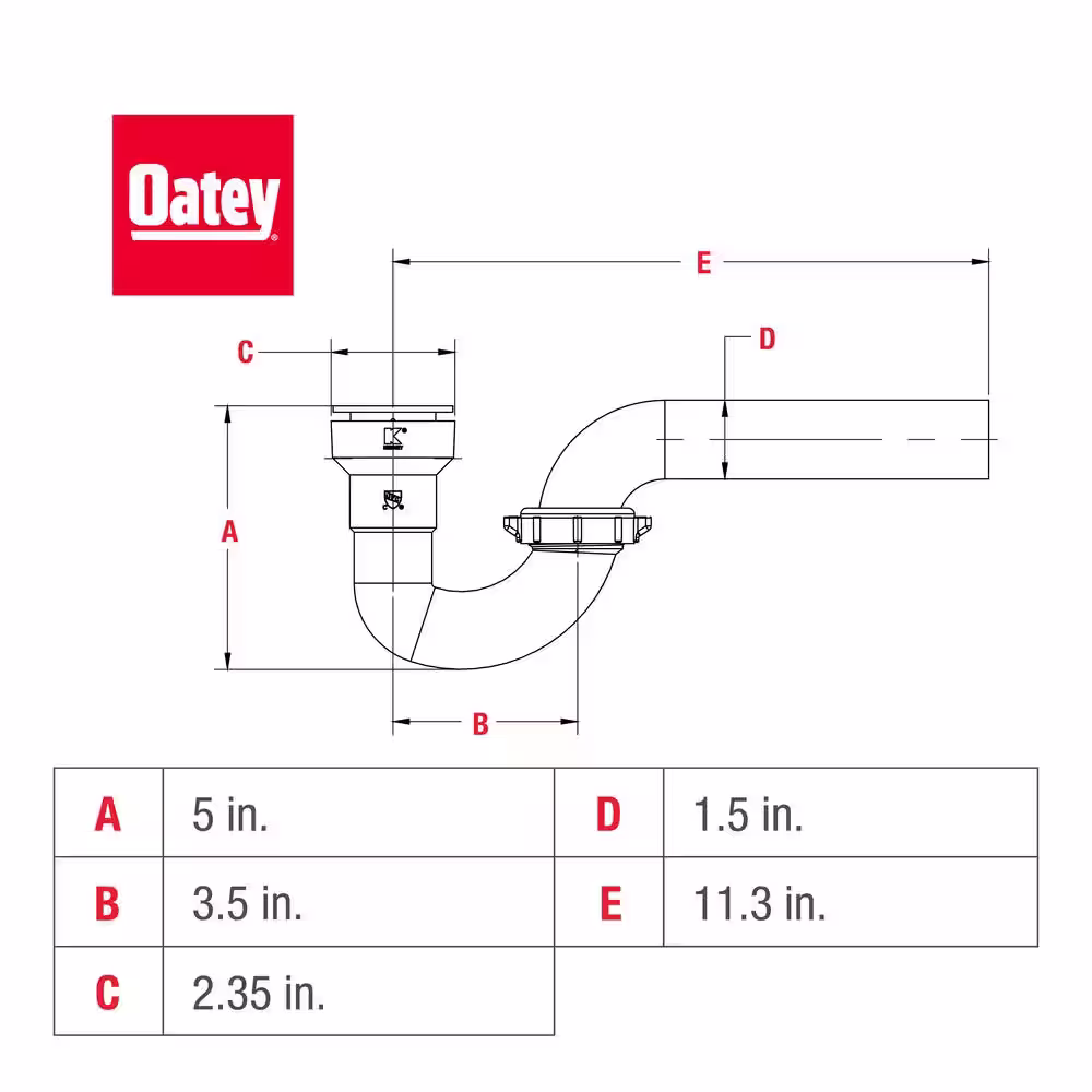 Oatey 1-1/2 in. PVC P-Trap with Insta-Plumb Technology