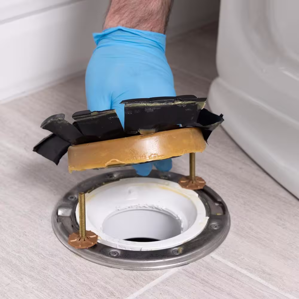 Oatey Johni-Ring 3 in. - 4 in. Standard Toilet Wax Ring and Johni-Quick Brass Toilet Bolts