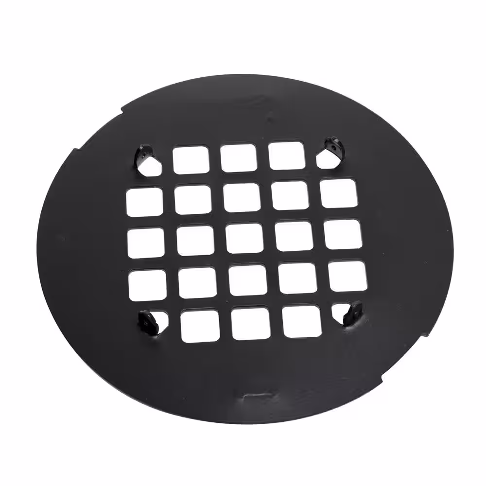Oatey 4-1/4 in. Round Snap-Tite Black Matte Snap Strainer