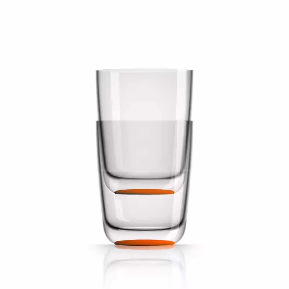 Palm Outdoor Australia Marc Newson Non-slip Forever-unbreakable 14 oz. Highball Tritan with Orange Non-Slip Base (2-Pack)