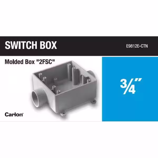 Carlon 2-Gang 32 cu. in. 3/4 in. PVC Type 2FSC FS Box