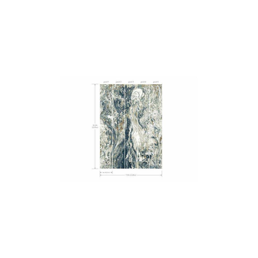 York Wallcoverings Blue Watermark Mural