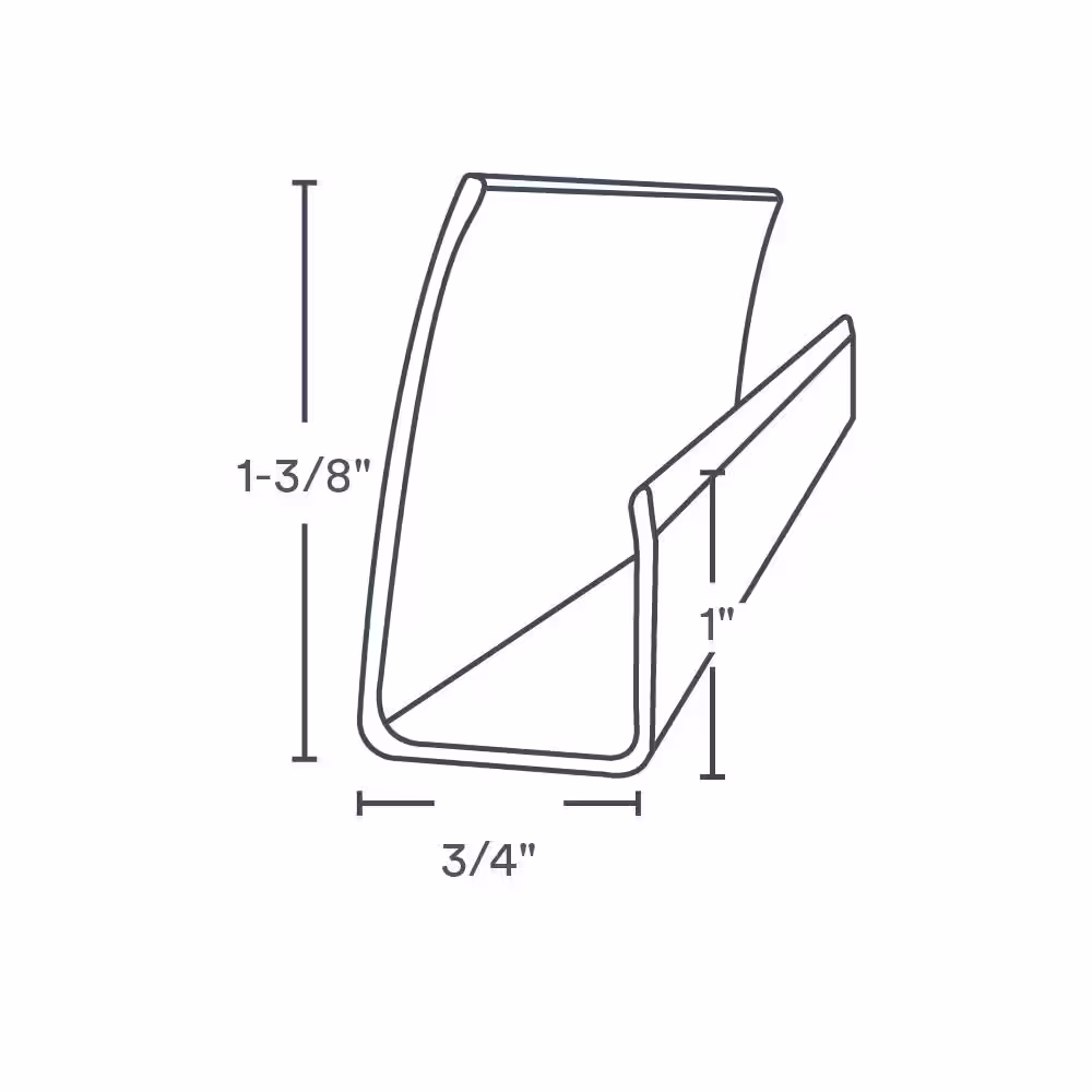 Trusscore 3/4 in. x 1-3/8 in. x 8 ft. Slatwall J Channel White PVC Trim (2 Per Box)