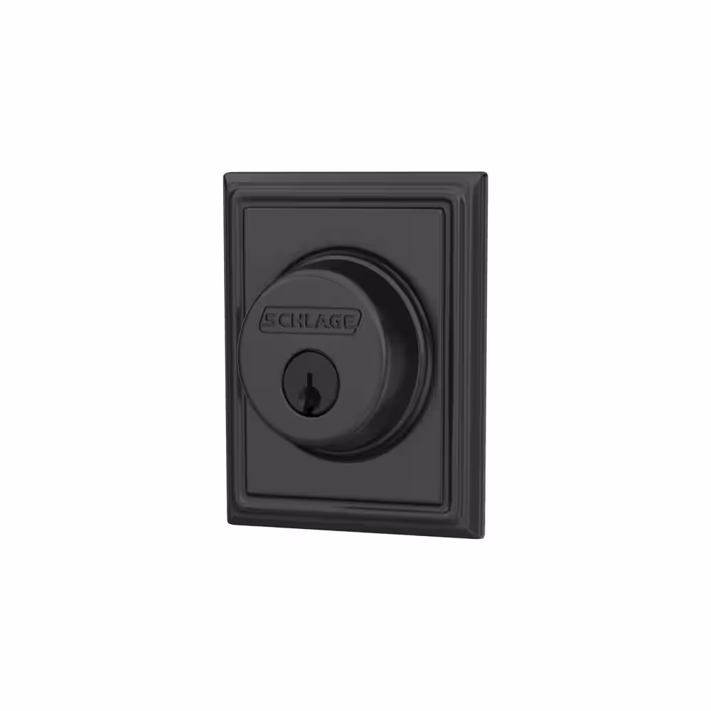 Schlage B60 Series Addison Matte Black Single Cylinder Deadbolt Certified Highest for Security and Durability