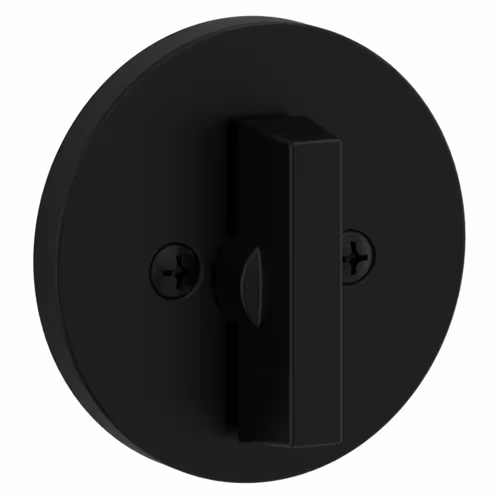 Kwikset Round Matte Black Single Cylinder Deadbolt Featuring SmartKey Security