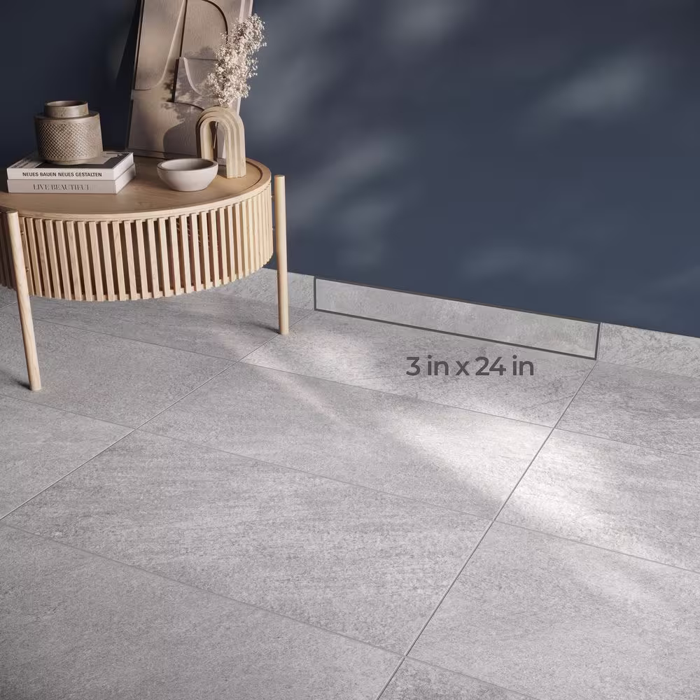 Corso Italia Alpe Graphite 3 in. x 24 in. Porcelain Bullnose Tile Trim (20.00 ft./Case)