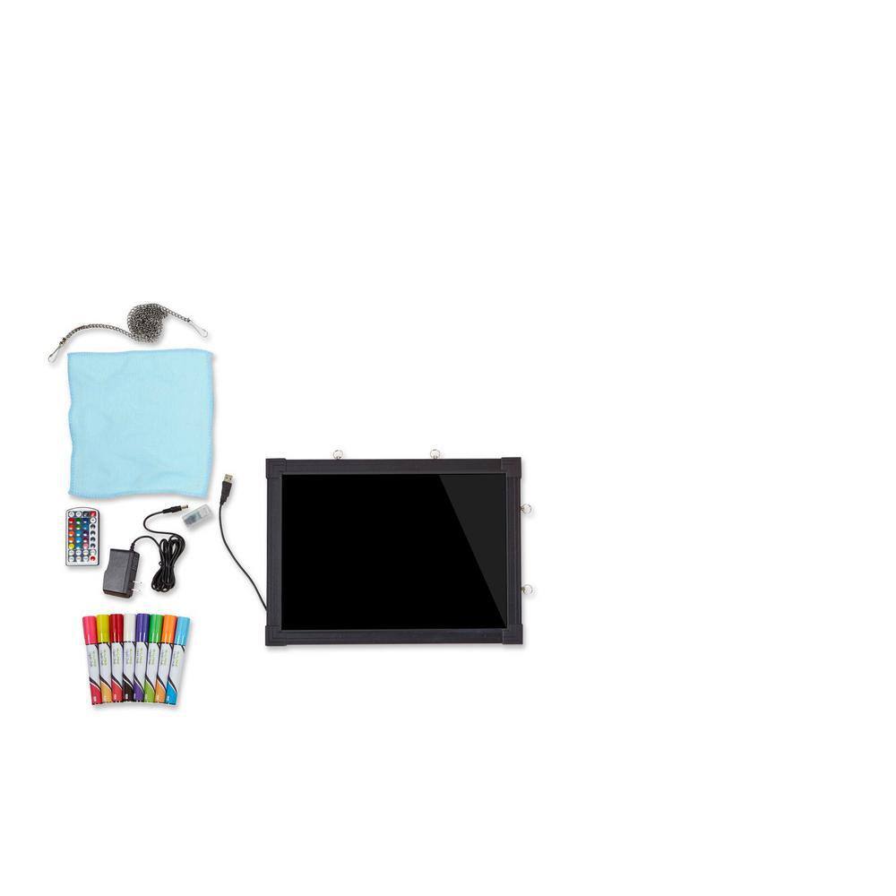 Alpine Industries 24 in. x 32 in. LED Illuminated Hanging Message Writing Board