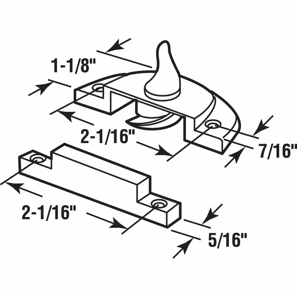 Prime-Line White Composite Window Sash Lock for Vinyl Windows